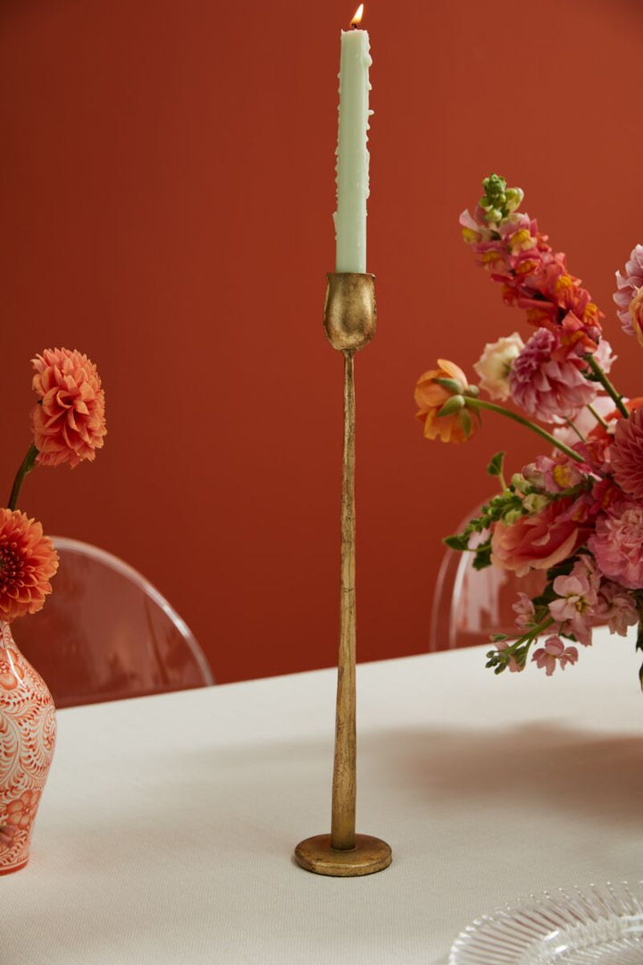 Auric Candlestick, 2.5” x 15.25”