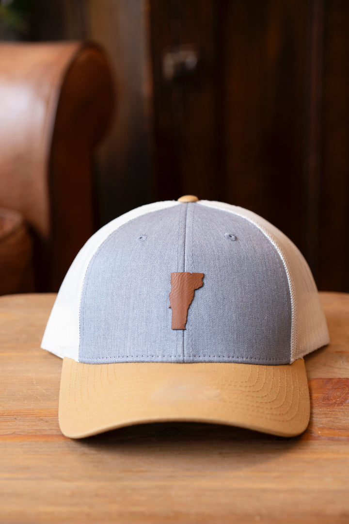 Vermont Shape Snapback Hat, birch cream