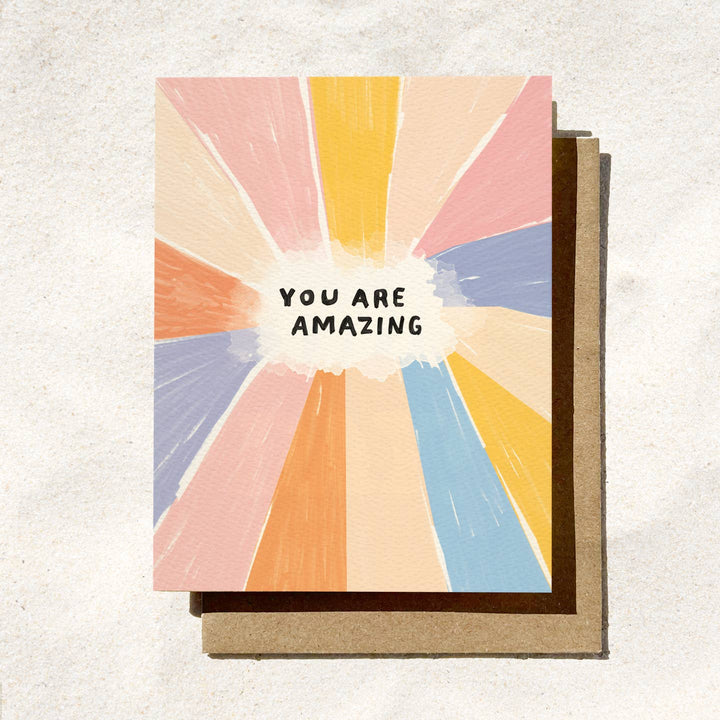 You Are Amazing - Colorful Rainbow Birthday Card