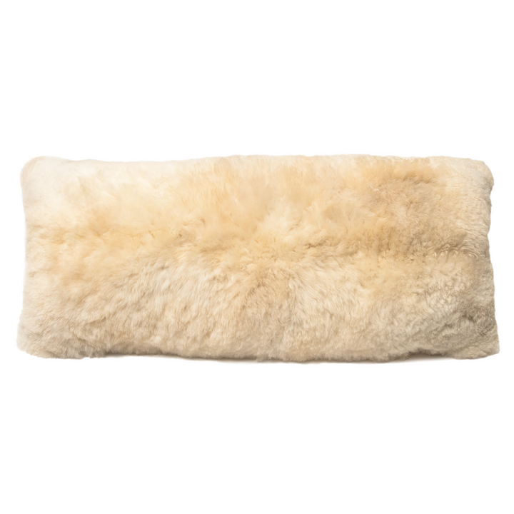 Extra Long Alpaca Lumbar Pillow, champagne