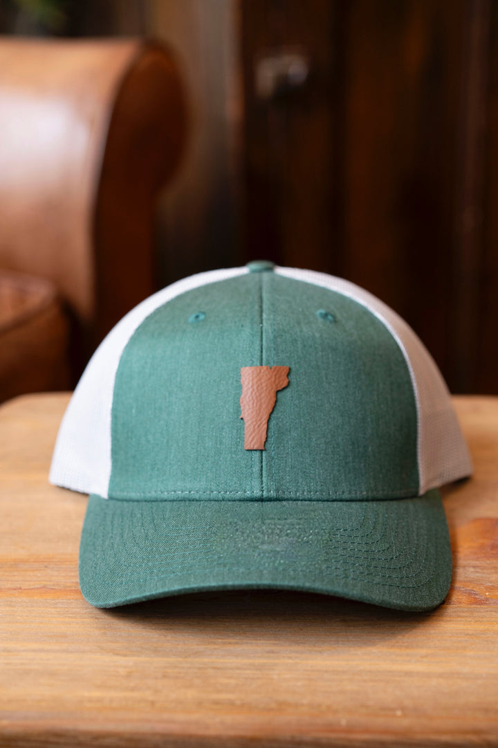 Vermont Shape Snapback Hat | Heather Green/Silver