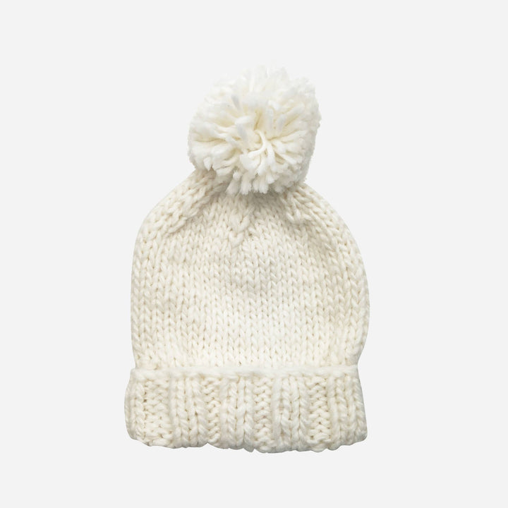 Classic Pom Hat, Cream | Baby Beanie | Kids Winter Clothing
