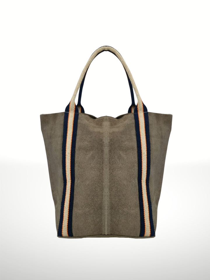 Melody Suede leather bag  Taupe, made in italy