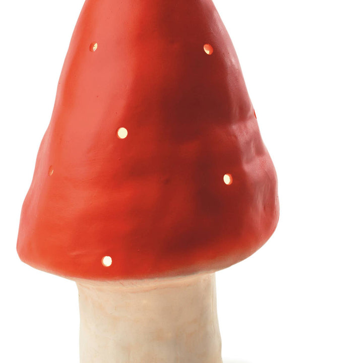 red mushroom lamp