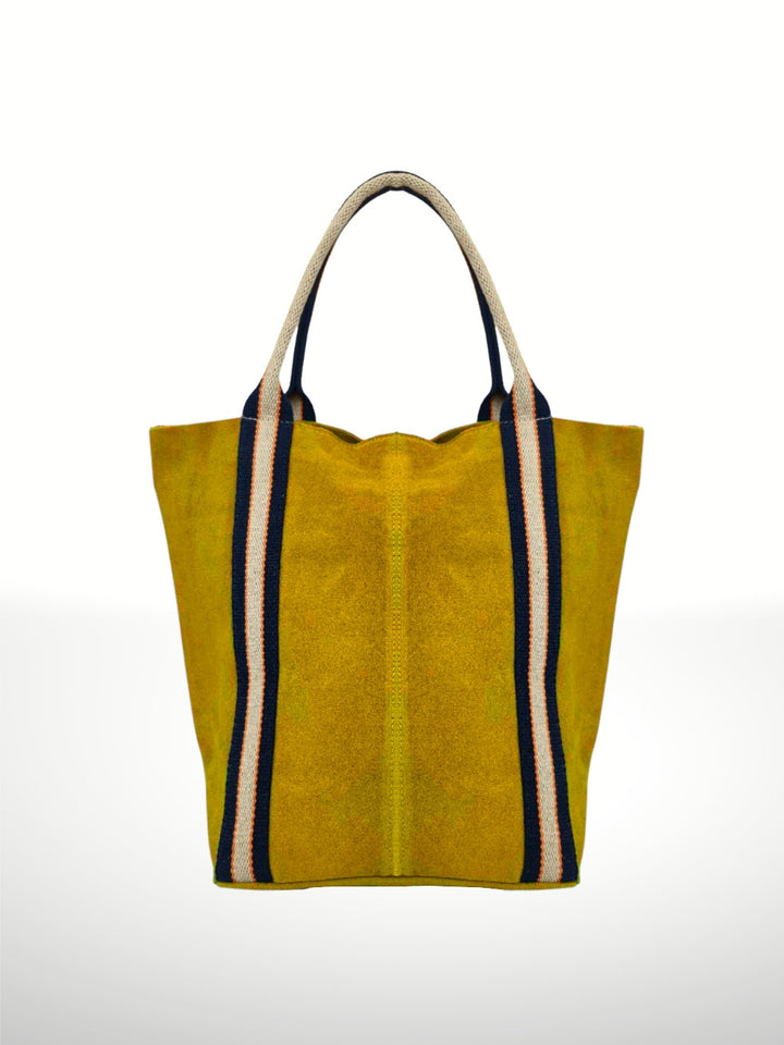Melody Suede leather bag  Mustard, made in italy