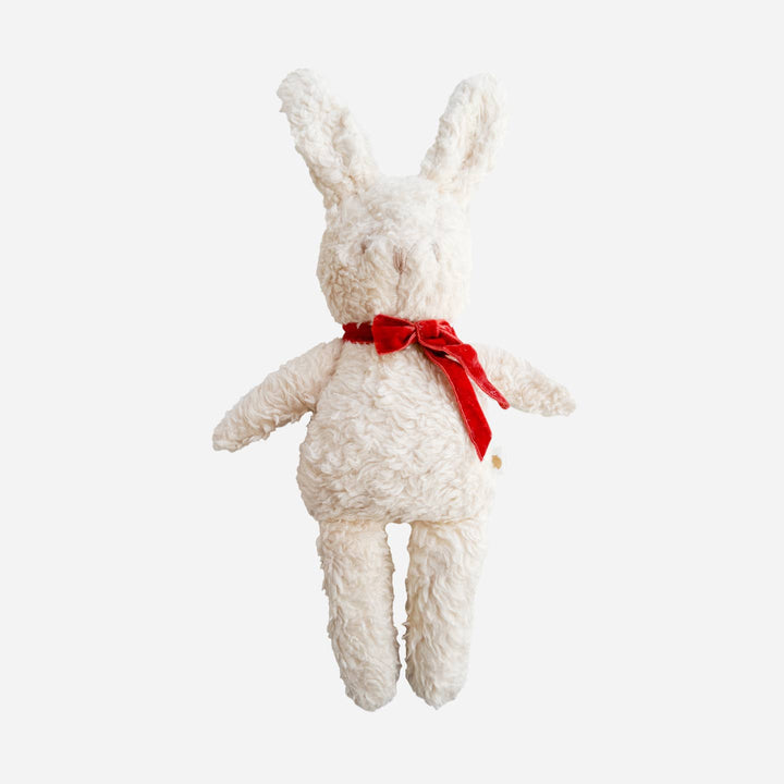 Plush Bunny Red Velvet Bow Doll