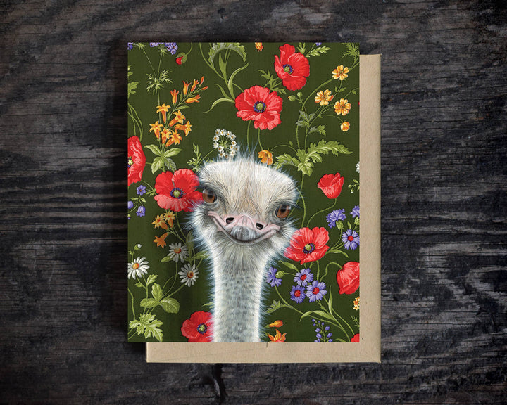 Ostrich  -  Note Card - Gift - Stationary