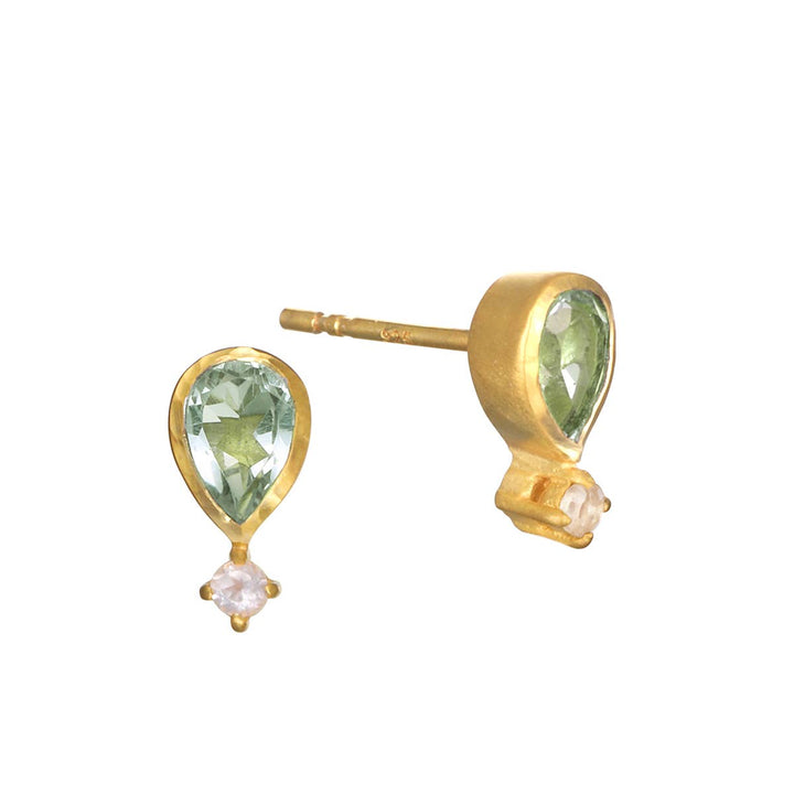 True Self Green Amethyst Earrings  Studs