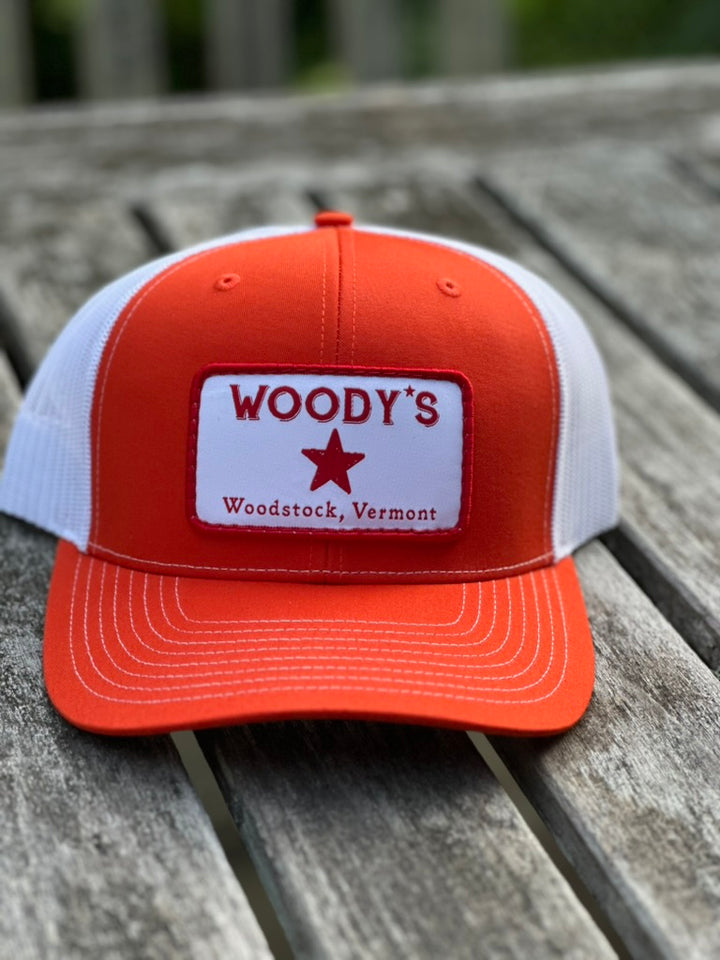 Woody's Trucker Hat,  orange/white
