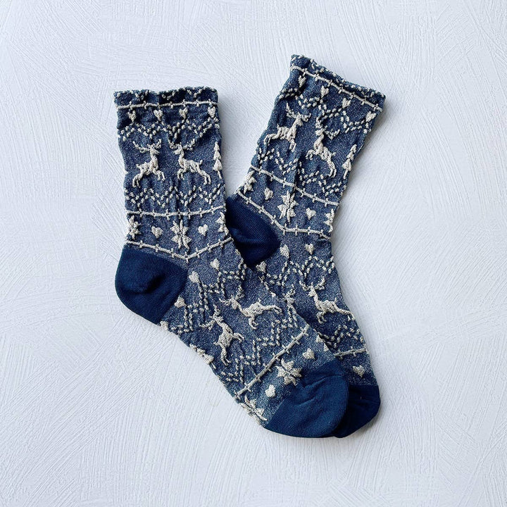 Christmas Glitter Socks, navy