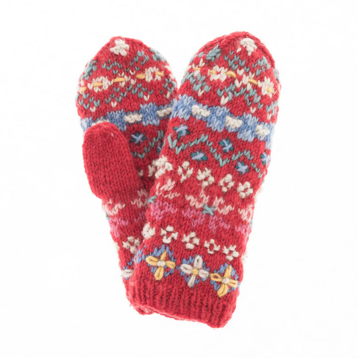 River Mittens, red