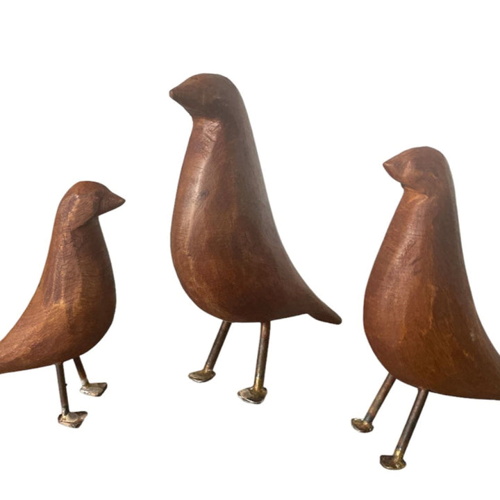 wood carved birds