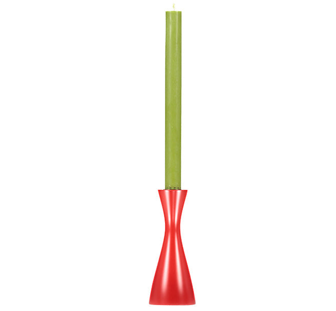 BCS, candleholder wooden medium oriental red