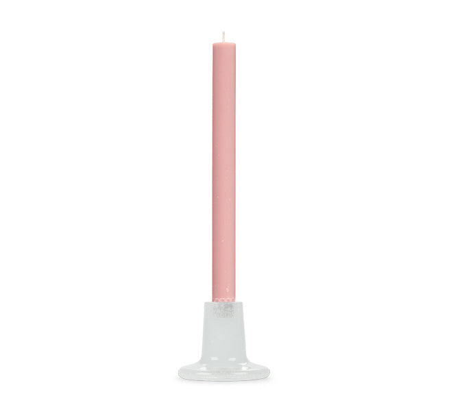 BCS Glass Candleholder, pearl white