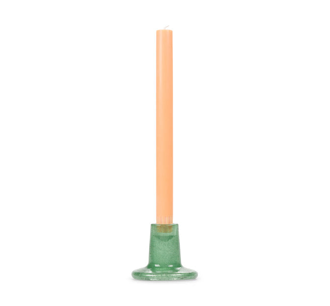 BCS Glass Candleholder, jade green