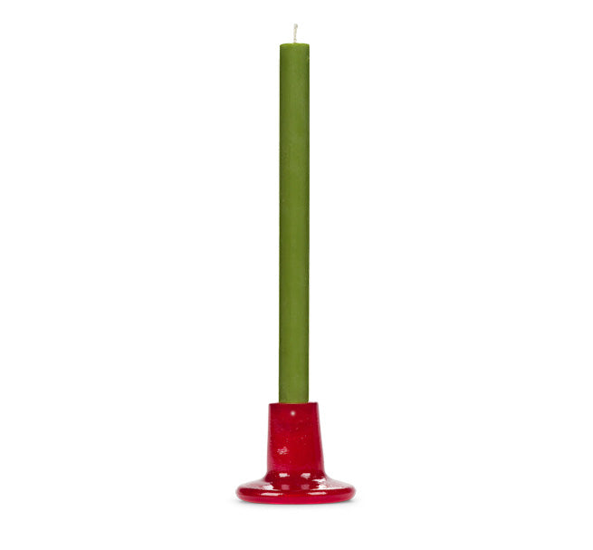 BCS Glass Candleholder, guardsman red