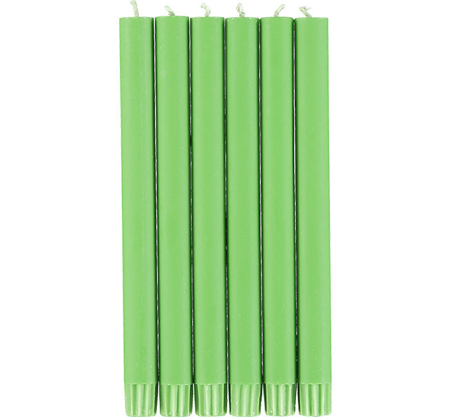 BCS, Eco Dinner Candle, grass green, set of 6