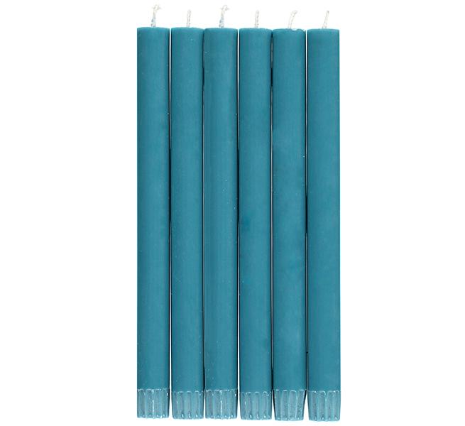 BCS Eco Dinner Candle, petrol blue, set of 6