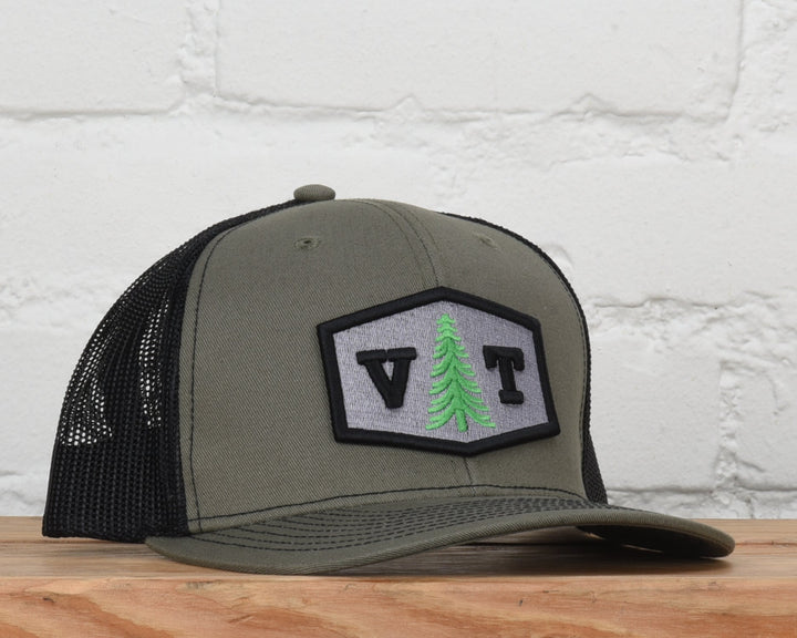 Vermont 3D Hexagon Snapback, loden/black