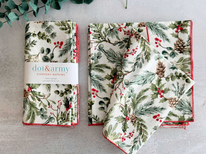 Christmas Walk Cloth Napkins, Set of Four