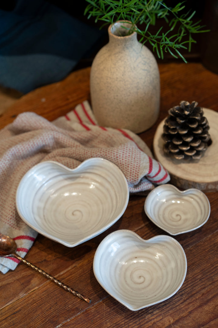 LWP Medium Heart Shaped Bowl, white