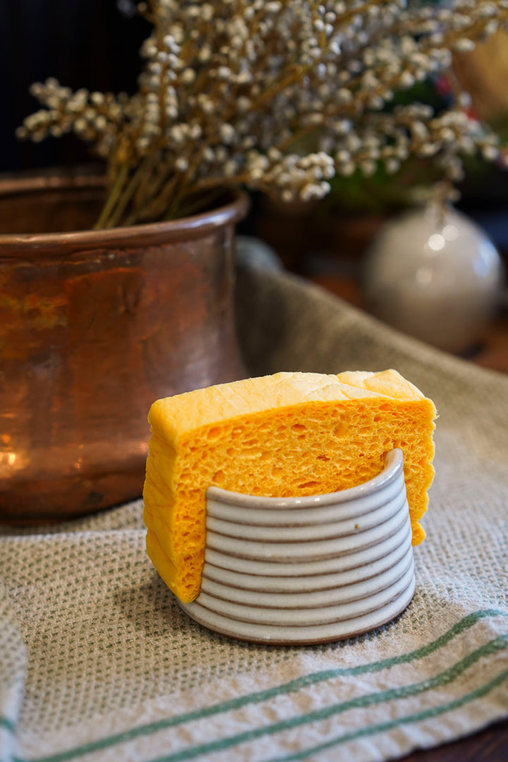 LWP Carved Sponge Holder, white