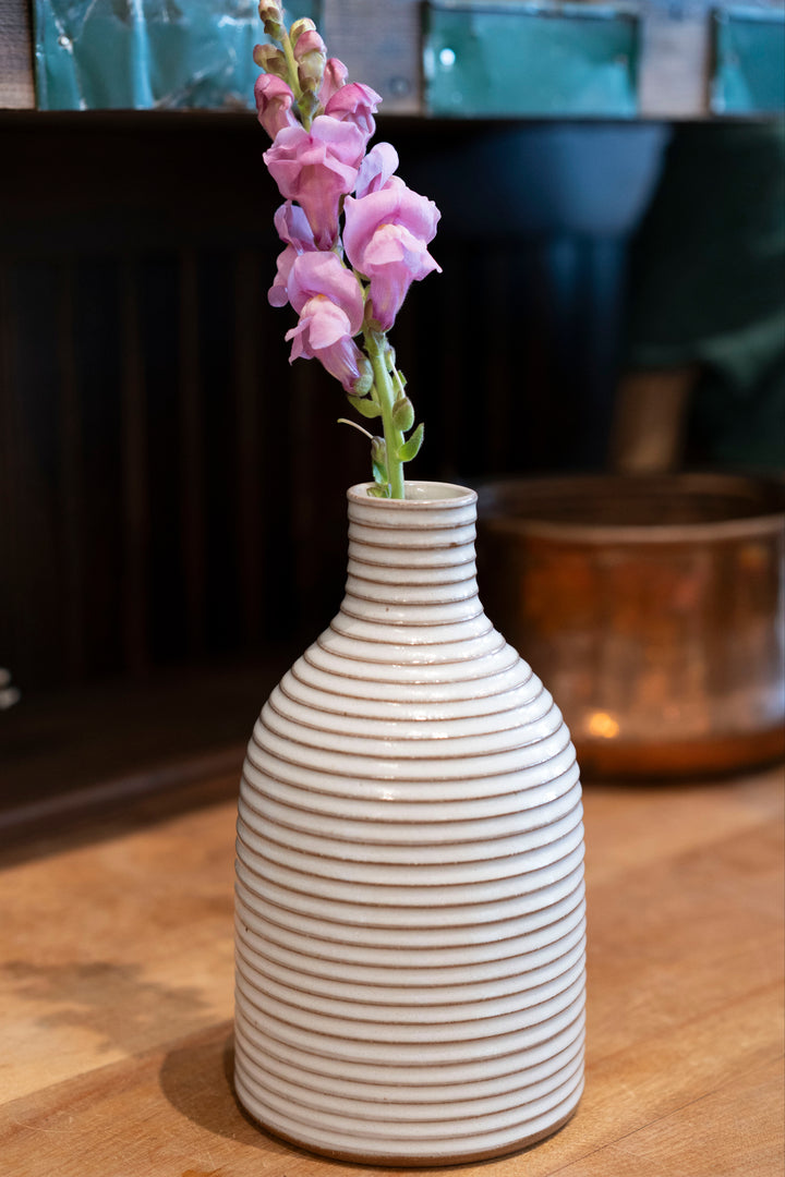 LWP Tall Stripe Bottle, white
