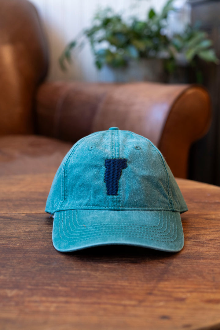 Harding Lane VT Map, Moss Green w/ Navy Stitch