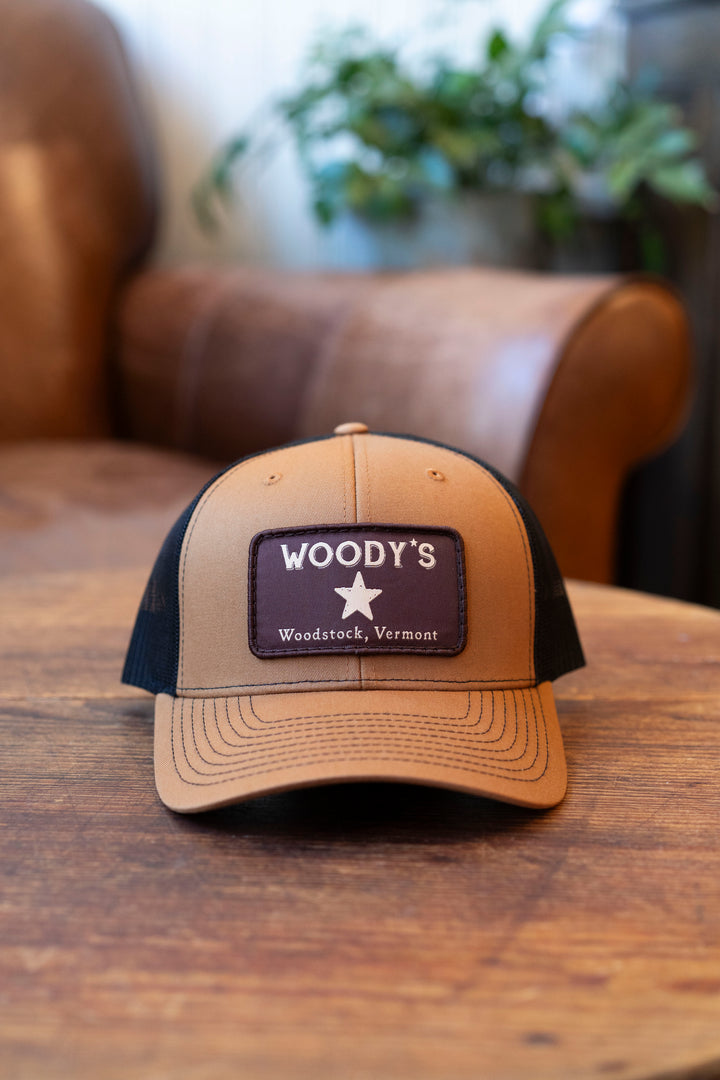 Woody's Trucker Hat,  Caramel/Black