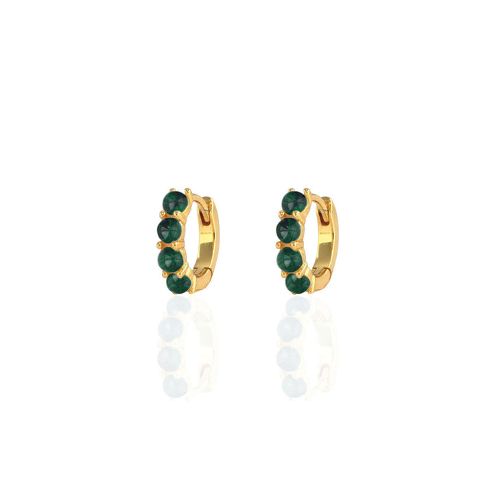 Malachite Huggie Hoop Earrings