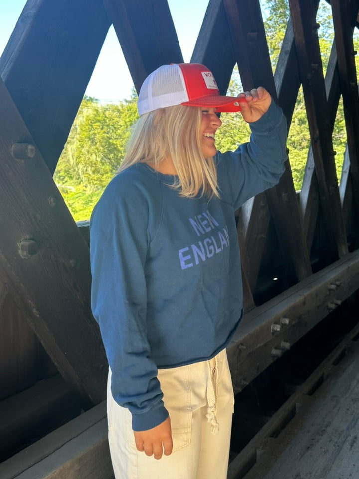 NEW ENGLAND Sweatshirt Cropped, drkroy/nvy,