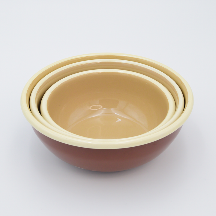 Enamel Bowls Set of 3, chestnut