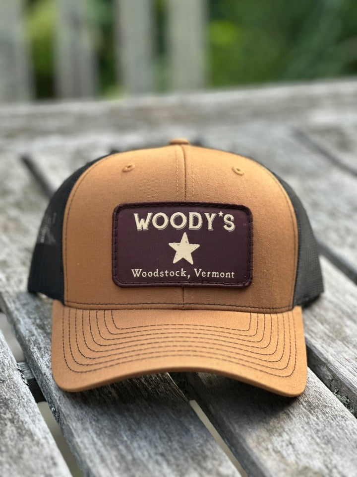 Woody's Trucker Hat,  Caramel/Black