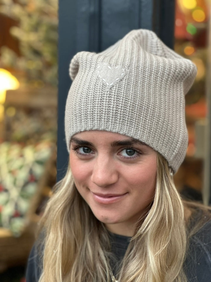 Cashmere Beanie, Light Mushroom