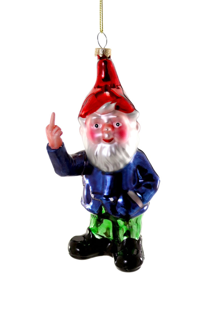 Naughty Gnome ornament, colorful