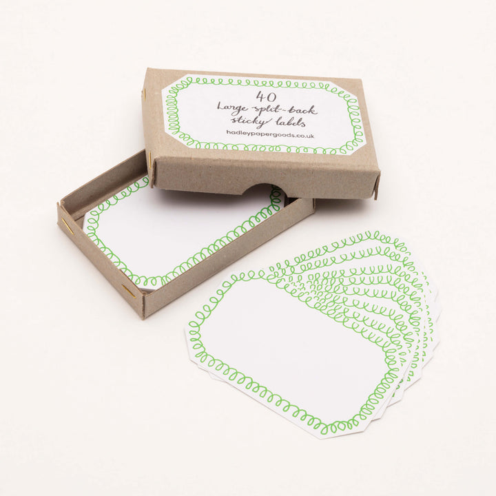 Large Loopy Green Labels