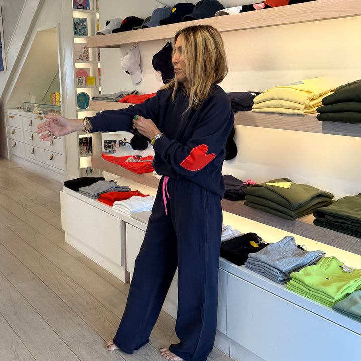 Benton Imperfect Heart Patch Sweatshirt, Indigo Blue