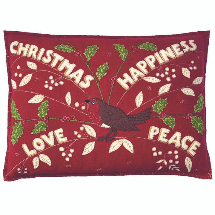 Christmas Robin Cushion, red, 23