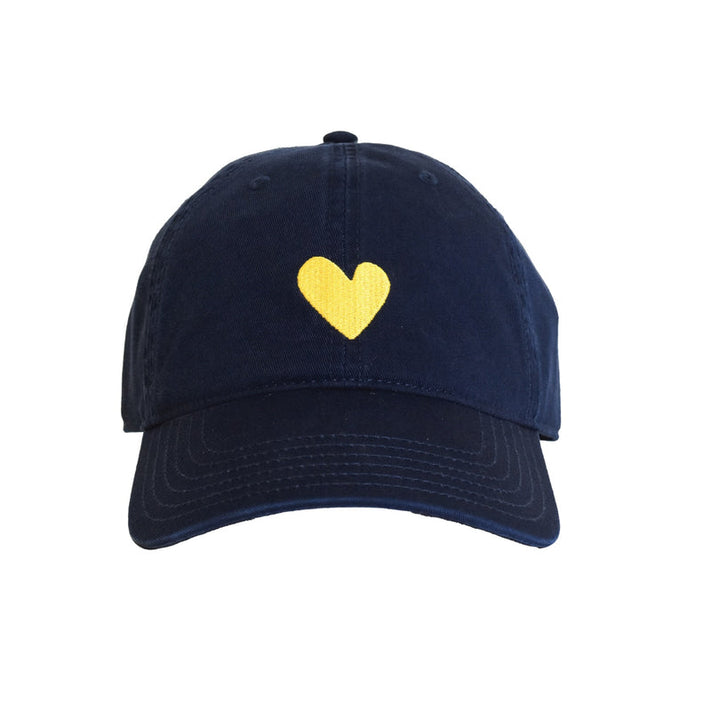 KR Embroidered Heart Hat, Blue/Yellow