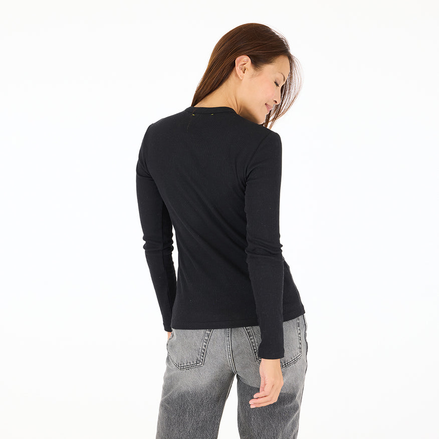 【完売品】 ジェントルイス Rib Long Sleeve Tee black KR Long Sleeve Rib Tee, Black – Woody's Mercantile