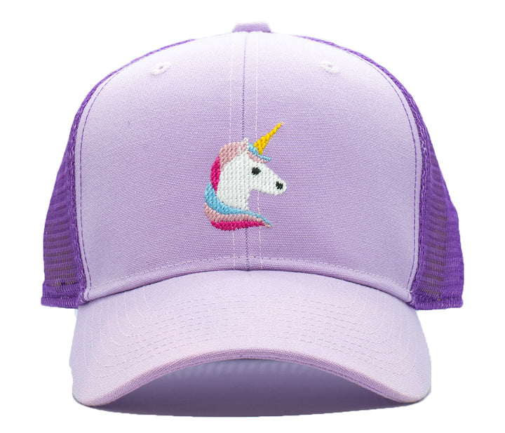 Harding-Lane, kids trucker, unicorn on lavender