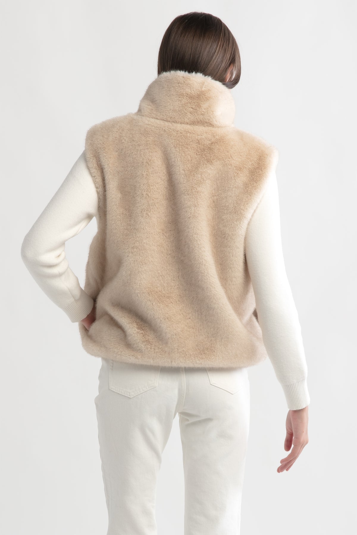 High Neck Brushed Fur Vest, OS – Woody's Mercantile