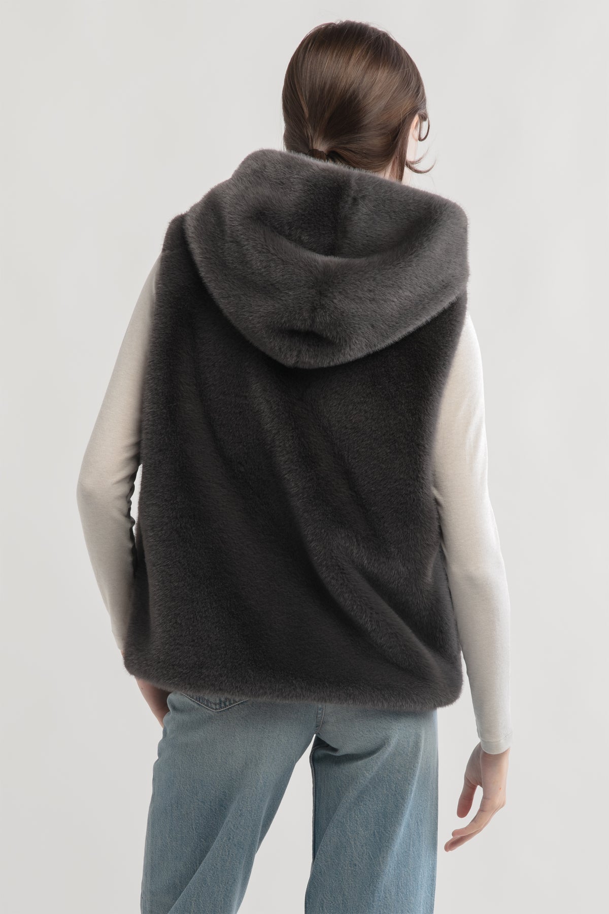 Zip Up Fur Hooded Vest, OS, – Woody's Mercantile