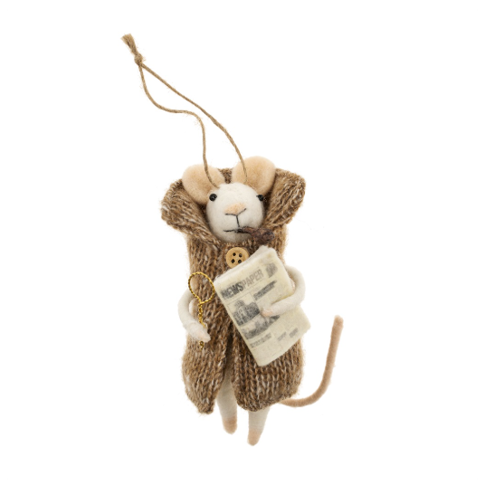 Newspaper Nelson Mouse Ornament