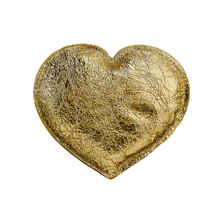 Leather Heart Paperweight, gold, 4