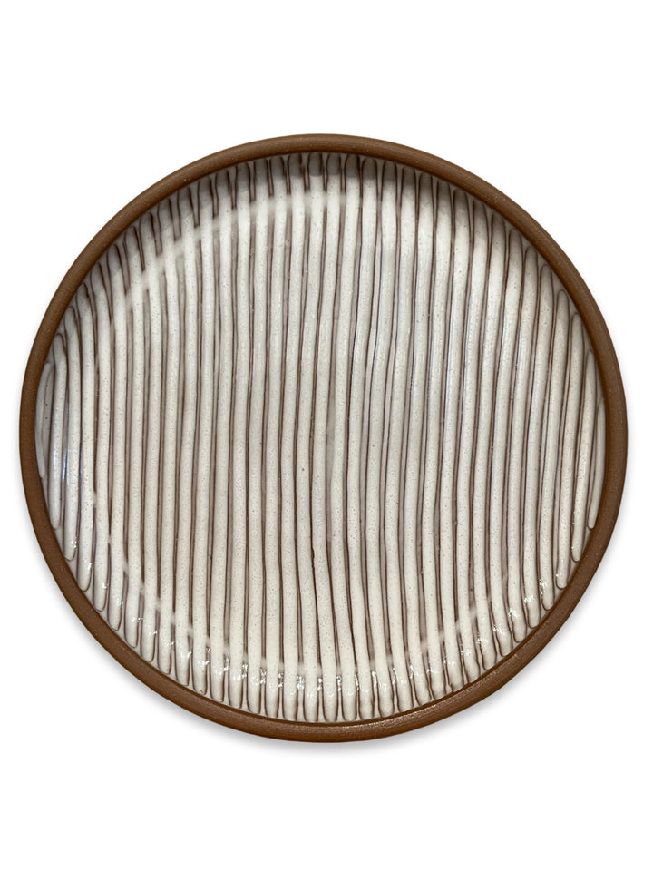 Laura White Pottery medium striped platter
