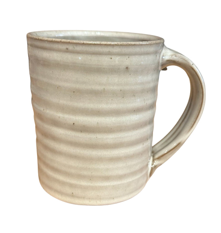 Laura White pottery white mug