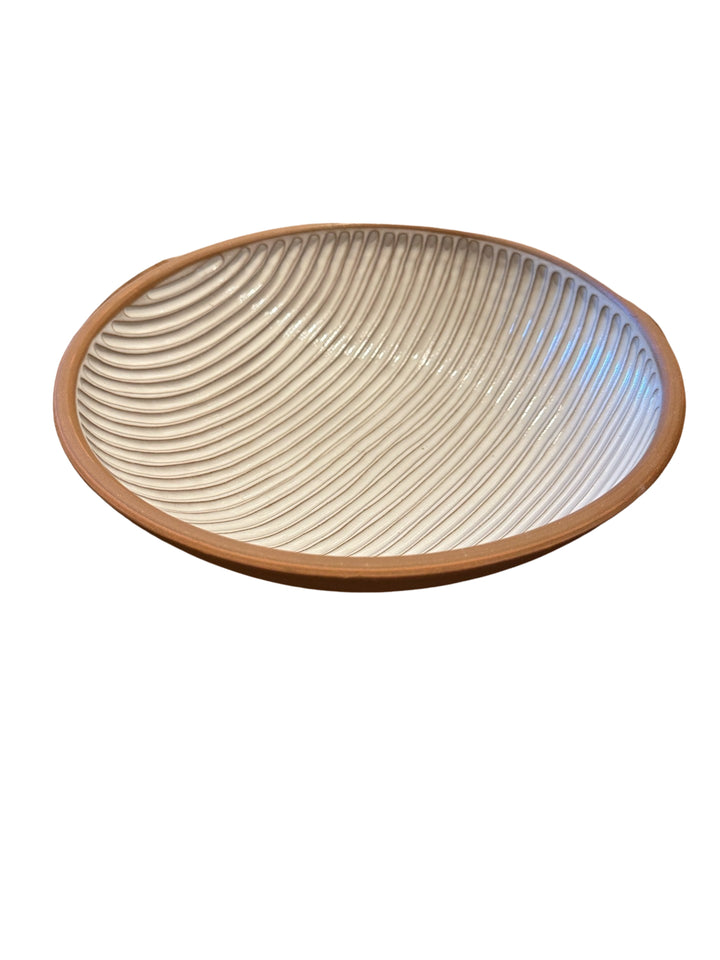 Laura White Pottery striped bowl