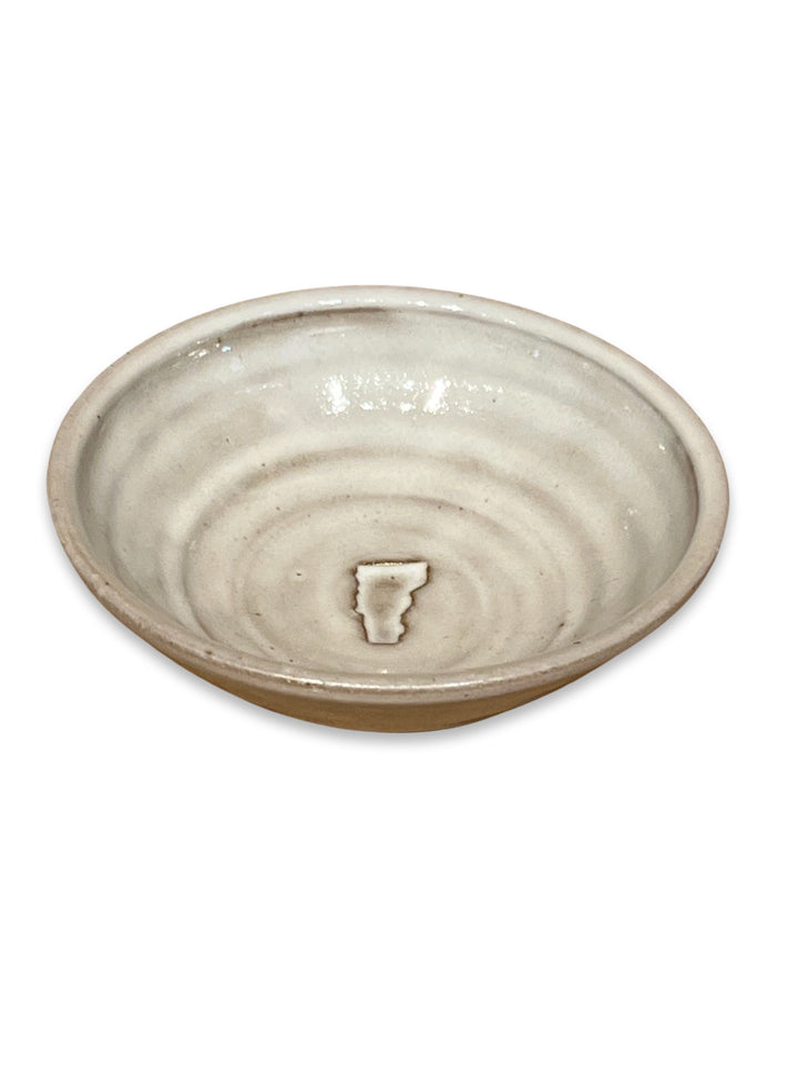Laura White pottery white Vermont bowl
