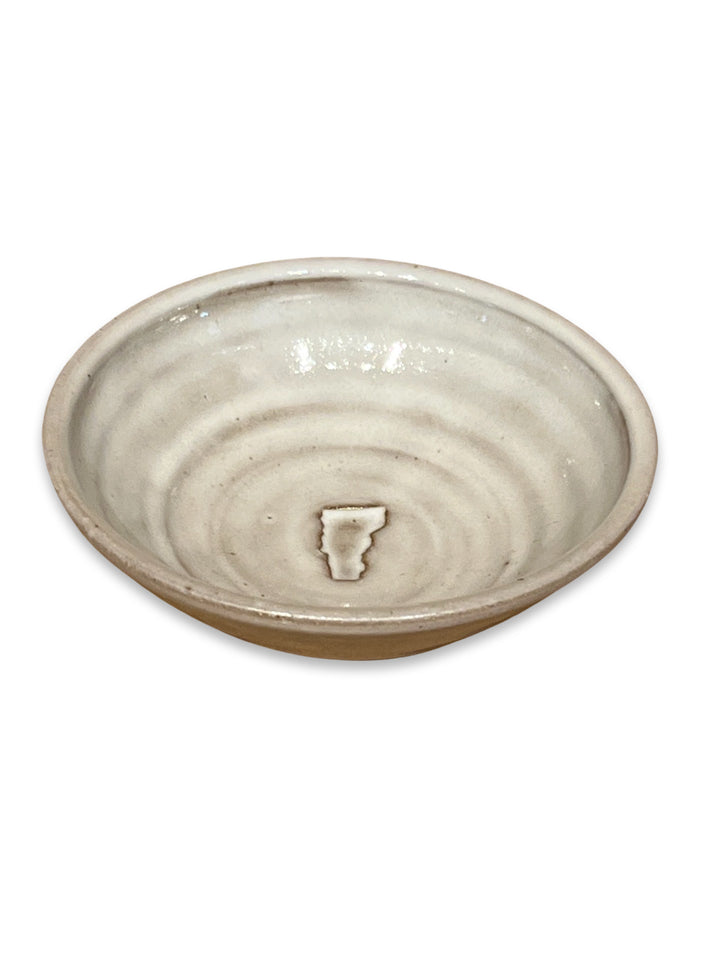 Laura White pottery white Vermont bowl